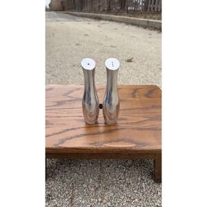 Nambe Studios Salt Pepper Shakers Set #6089 1996 Modern Metal